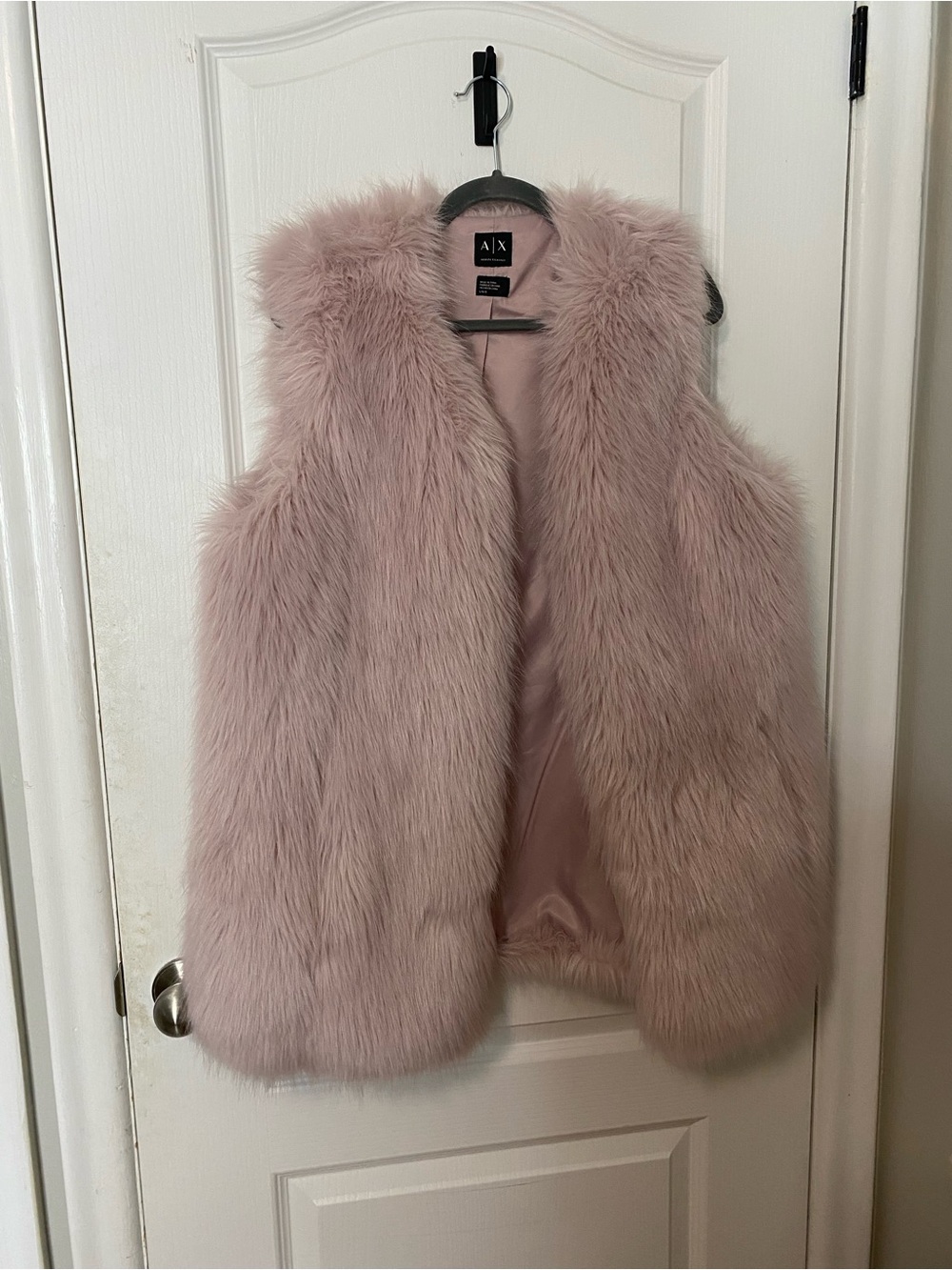 🛍️A/X Armani Exchange Authentic Dusty Pink/Lavender Faux Fur Vest Vintage